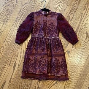 Ivy City Mini Sicily Dress in Wine